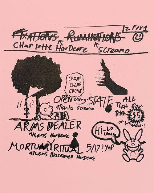 FIXATIONS + RUMINATIONS + OPEN CARRY STATE + MORTUARY RITUAL + ARMS DEALER