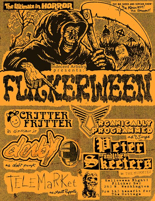 [FLICKER HALLOWEEN SHOW] featuring THE MUMMIES + MEAT PUPPETS + DINOSAUR JR + DAFT PUNK + WINGS