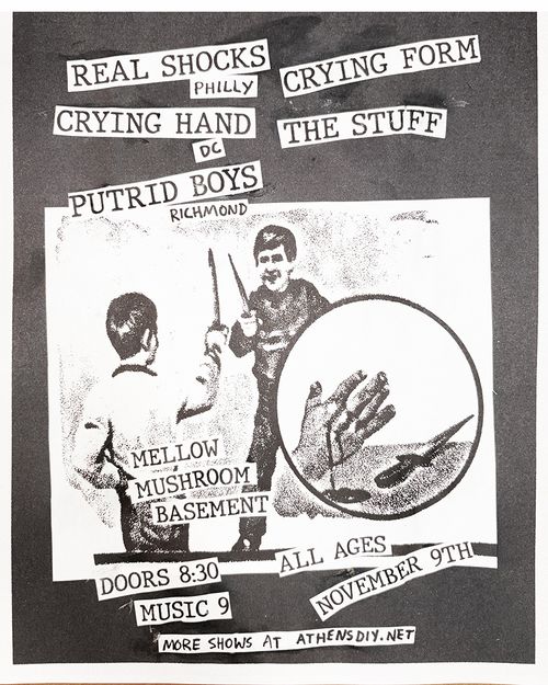 REAL SHOCKS (PHILLY) + CRYING HAND (DC) + PUTRID BOYS (RICHMOND) + CRYING FORM + THE STUFF